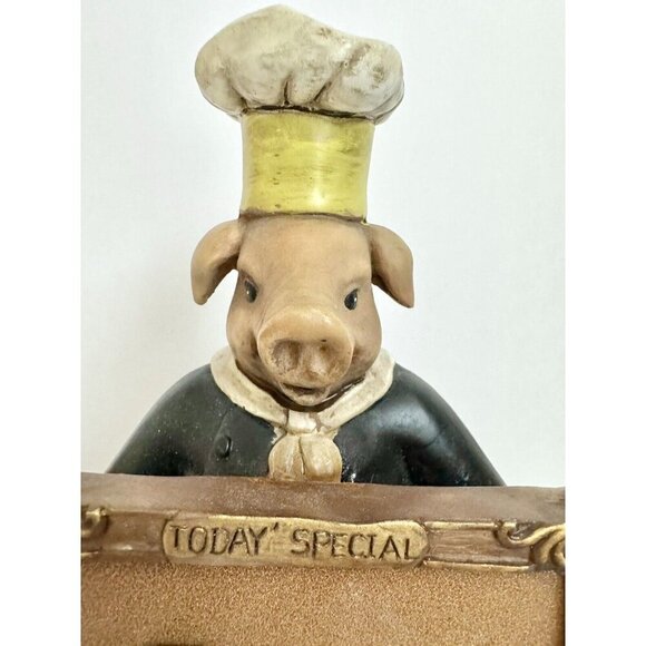 9” French Chef Baker Pig Magnetic Menu Board Sign Vintage Decor Pastry Italian - Picture 5 of 11
